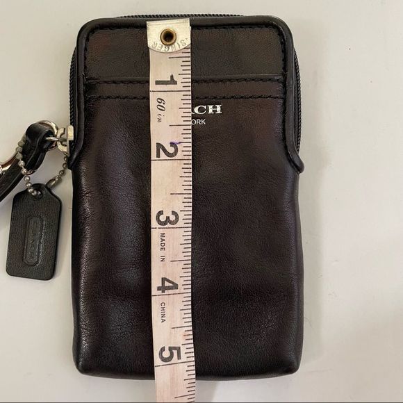 Coach ~ Black vertical wristlet pouch ~ please see photos for measurements - Picture 5 of 7